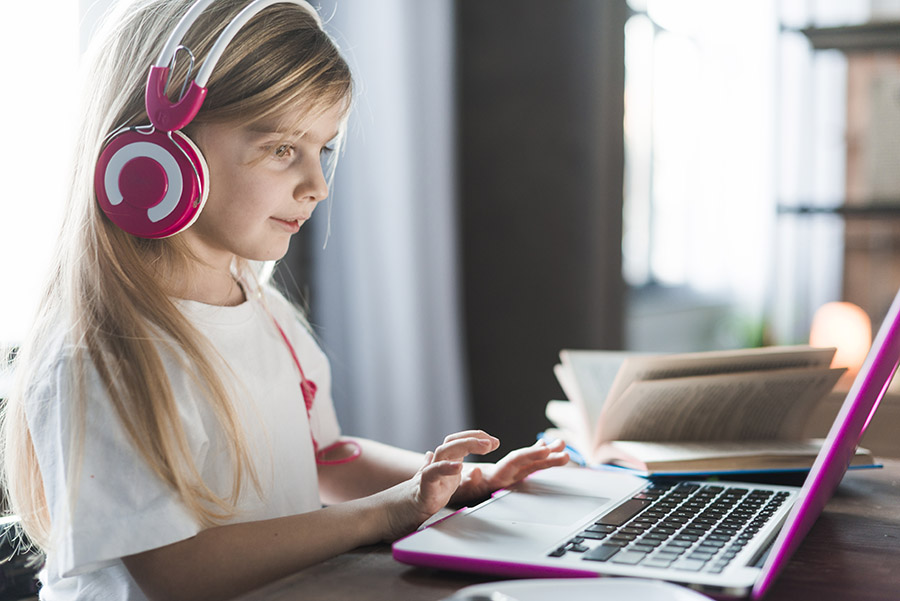 girl with a laptop